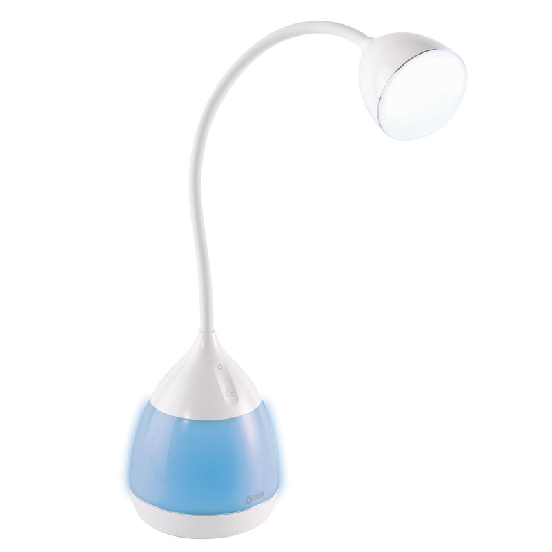 OttLite Mood LED Desk Lamp with Color Changing Base USB Touch Activated Controls Flexible Neck